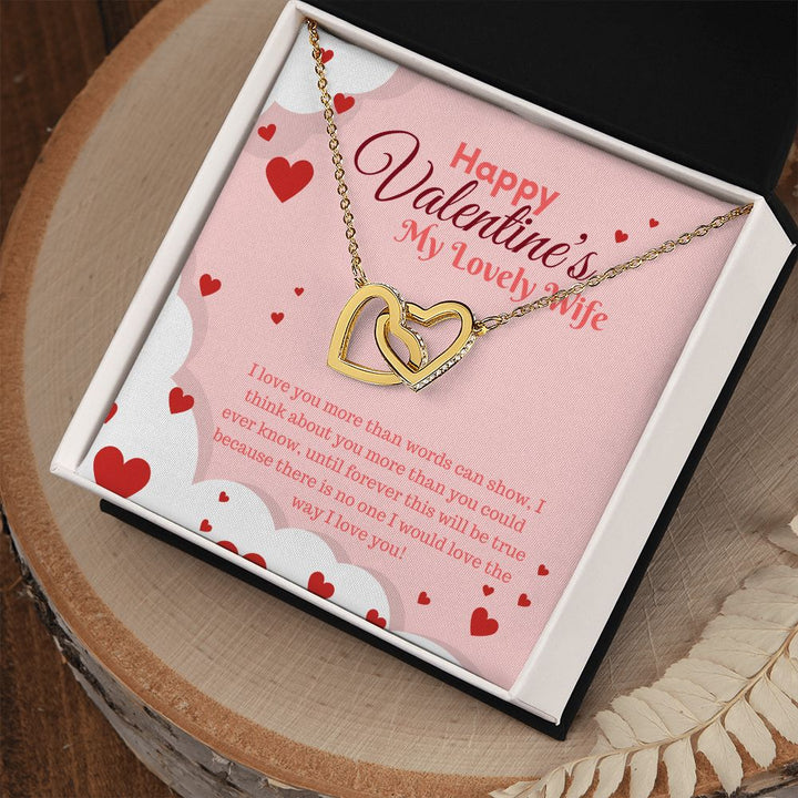 Happy Valentine's My Lovely Wife | Beyond Words - Interlocking Hearts Necklace