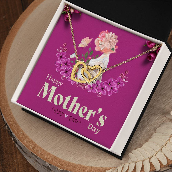 Happy Mother's Day | World's Best Expectant Mom - Interlocking Hearts Necklace