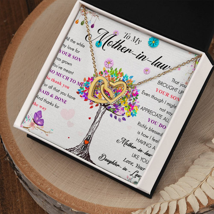 To My Mother-in-Law | Love, Your Daughter-in-Law - Interlocking Heart Necklace