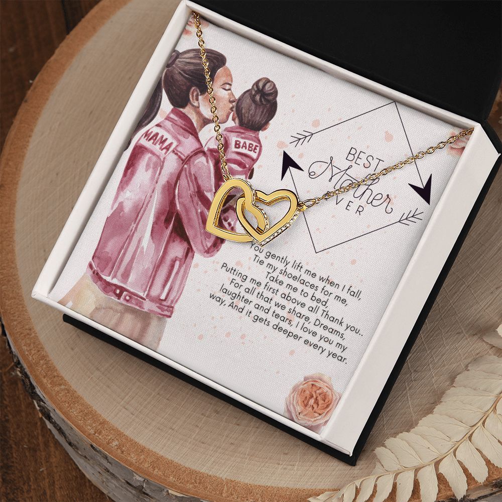 Happy Mother's Day | Best Mother Ever - Interlocking Hearts Necklace