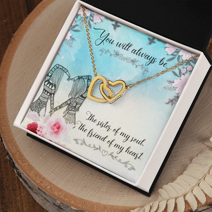 To My Sister | Connected at the Soul - Interlocking Hearts Necklace