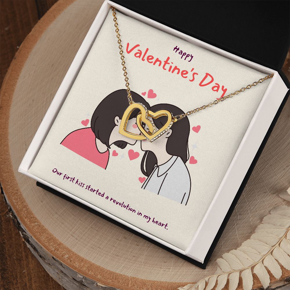 Happy Valentine's | A Match Made in Heaven LGBTQ for Women - Interlocking Hearts Necklace