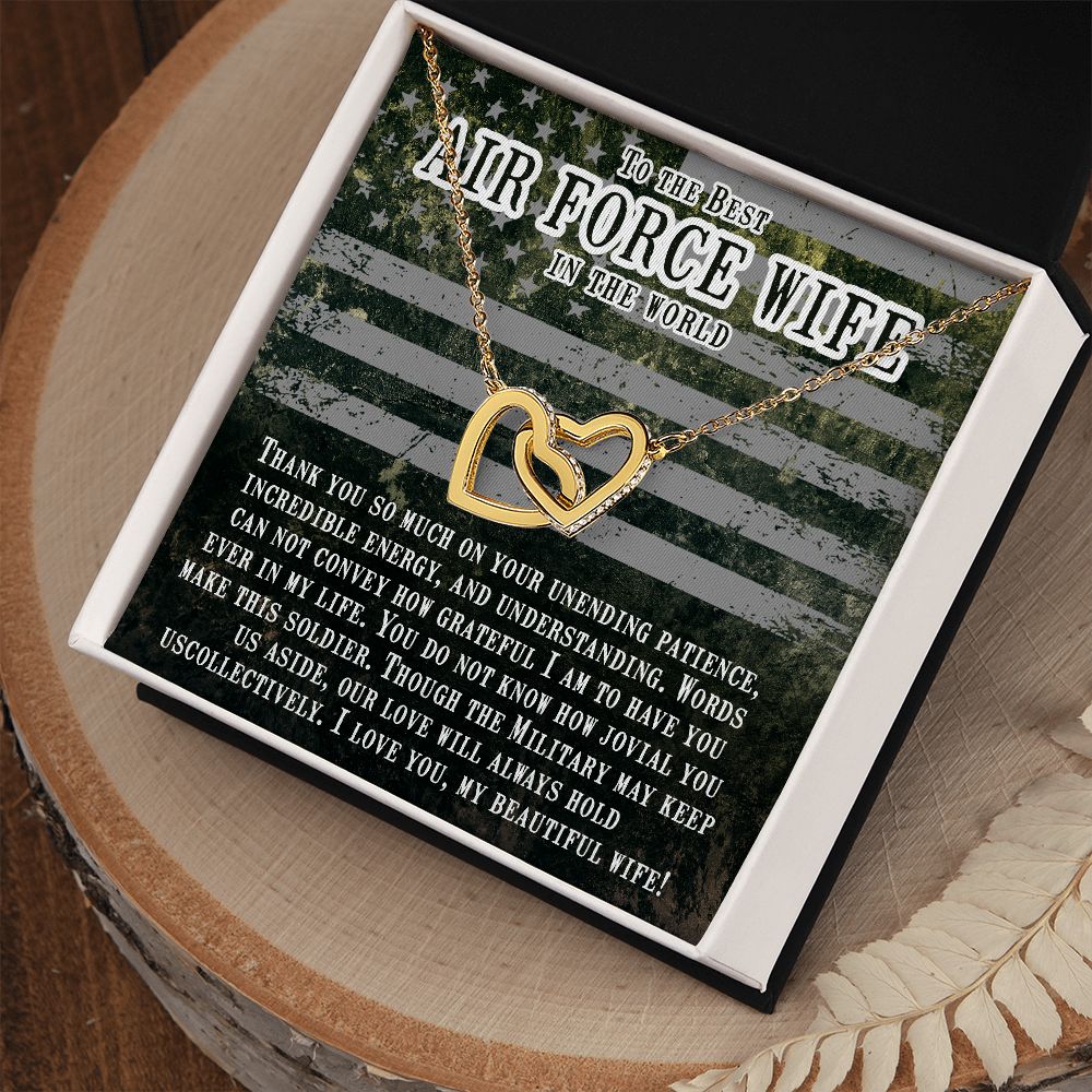 To My Airforce Wife | You are my everything, my love, my life - Interlocking Hearts Necklace