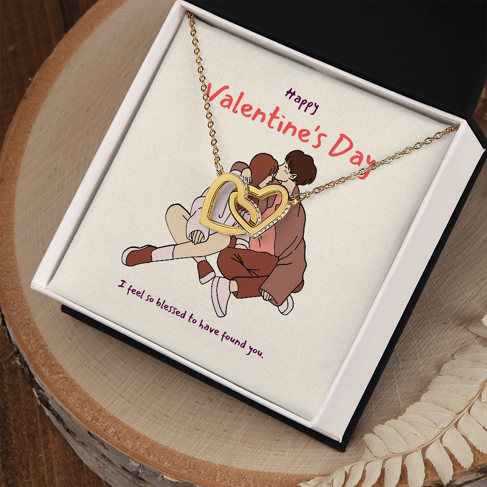 Happy Valentine's Day | You Are My Forever Valentine - Interlocking Hearts Necklace