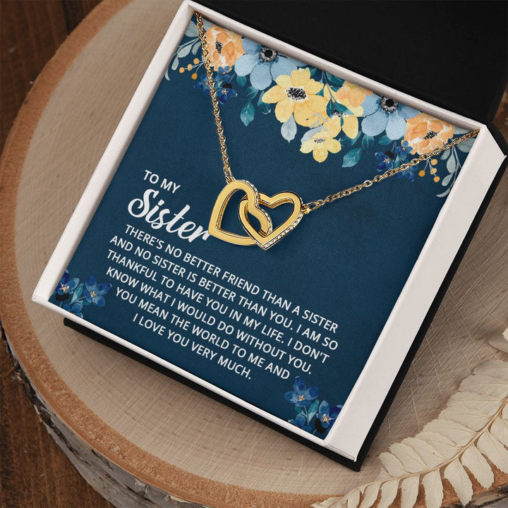 To My Sister | To my sister, my soulmate - Interlocking Hearts Necklace