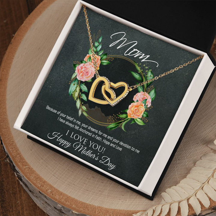 Happy Mother's Day | Anchored in Faith, Hope and Love - Interlocking Hearts Necklace