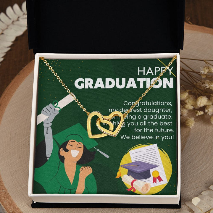 Happy Graduation | Celebrating Her Success and Bright Future - Interlocking Hearts Necklace