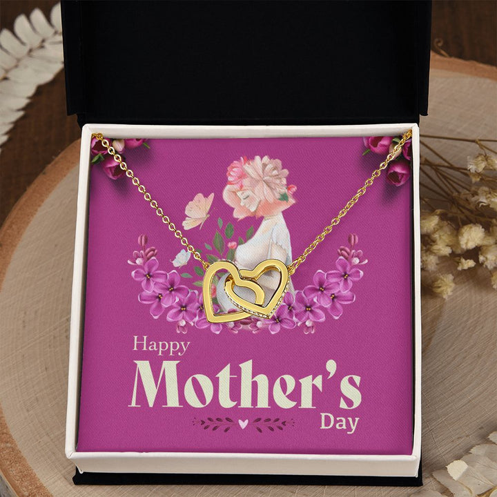 Happy Mother's Day | World's Best Expectant Mom - Interlocking Hearts Necklace