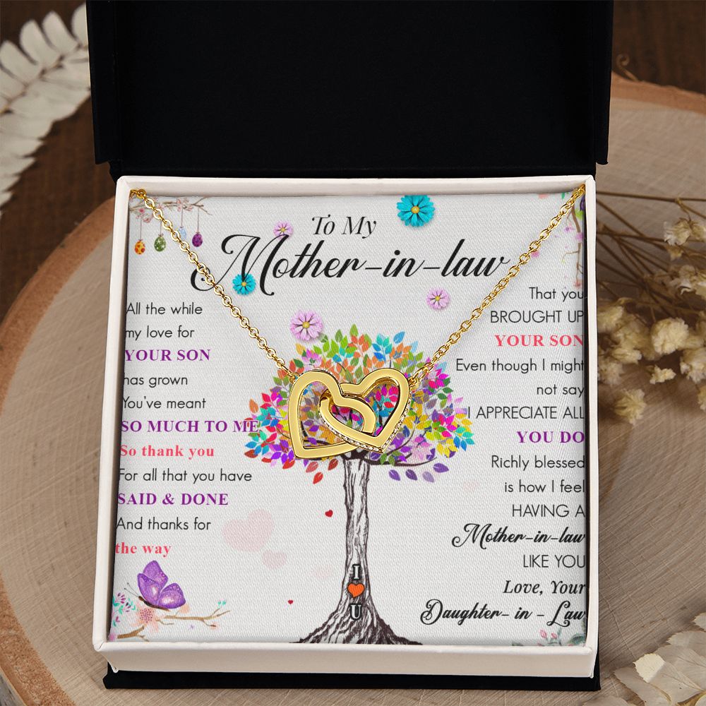 To My Mother-in-Law | Love, Your Daughter-in-Law - Interlocking Heart Necklace