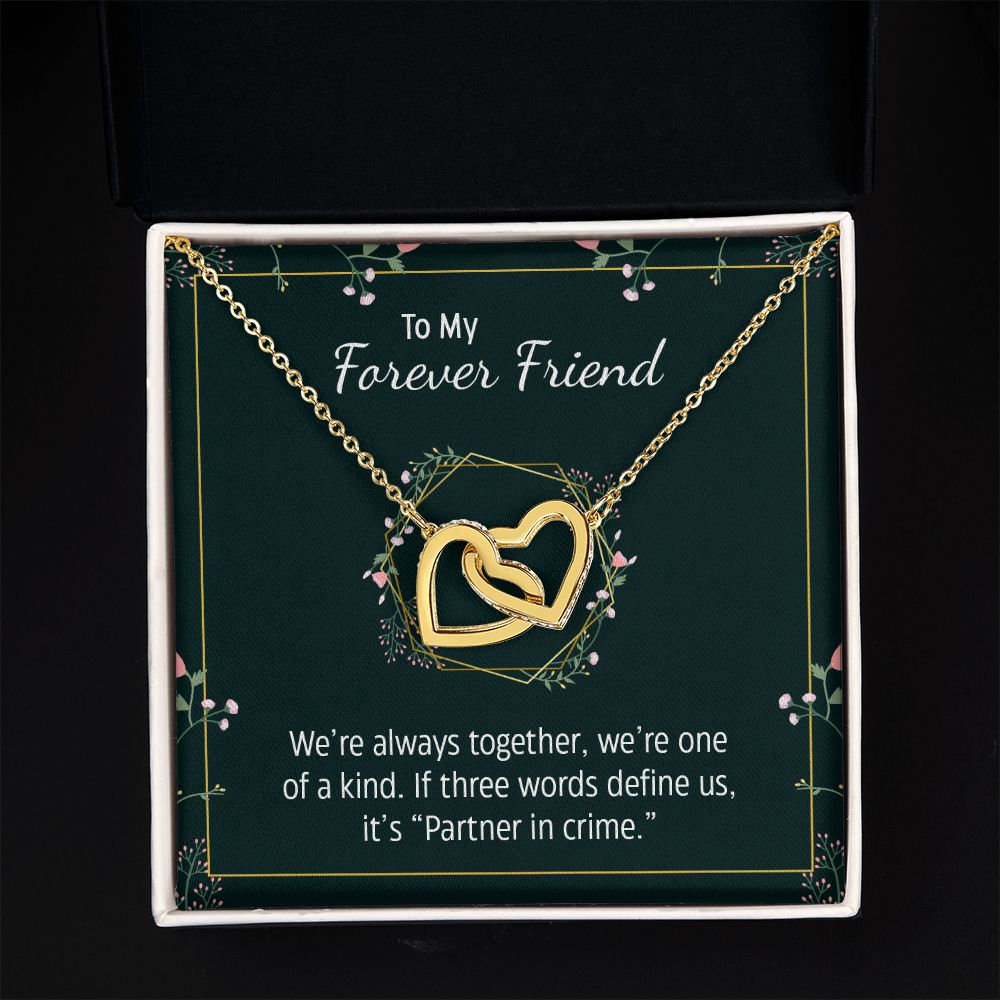 To My Forever Friend | Partner in Crime -  Interlocking Hearts Necklace