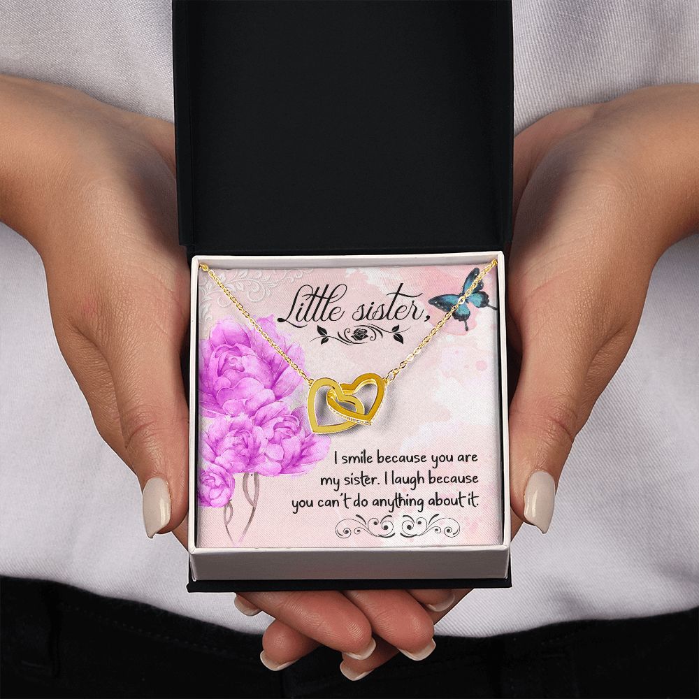 To My Sister | Why My Sister Makes Me Smile - Interlocking Hearts Necklace