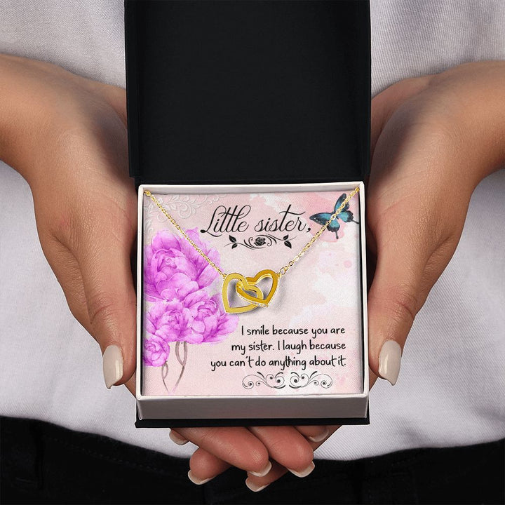 To My Sister | Why My Sister Makes Me Smile - Interlocking Hearts Necklace