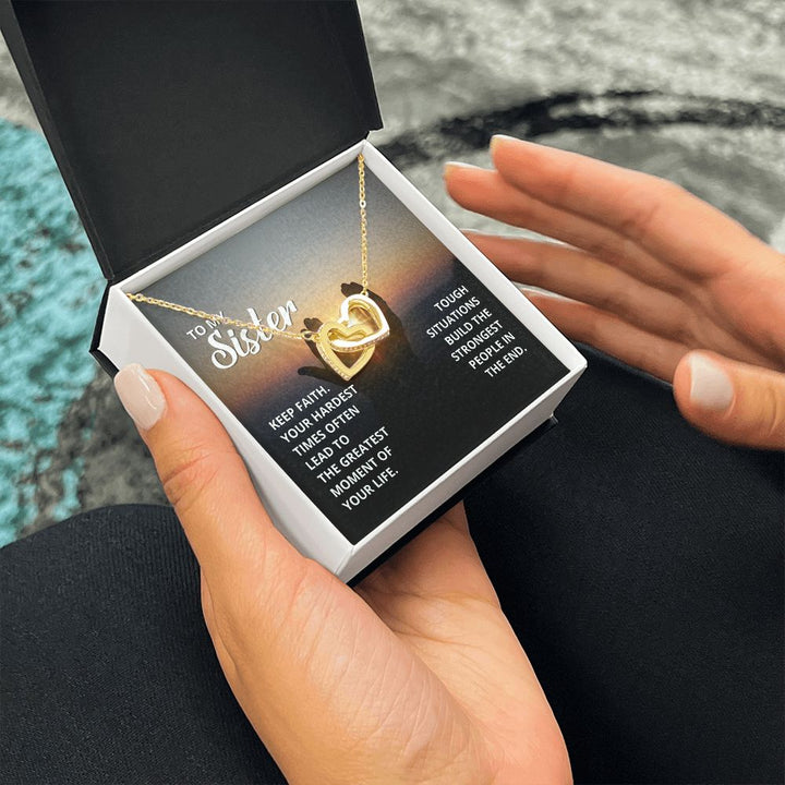 To My Sister | Words of encouragement for my amazing sister - Interlocking Hearts Necklace