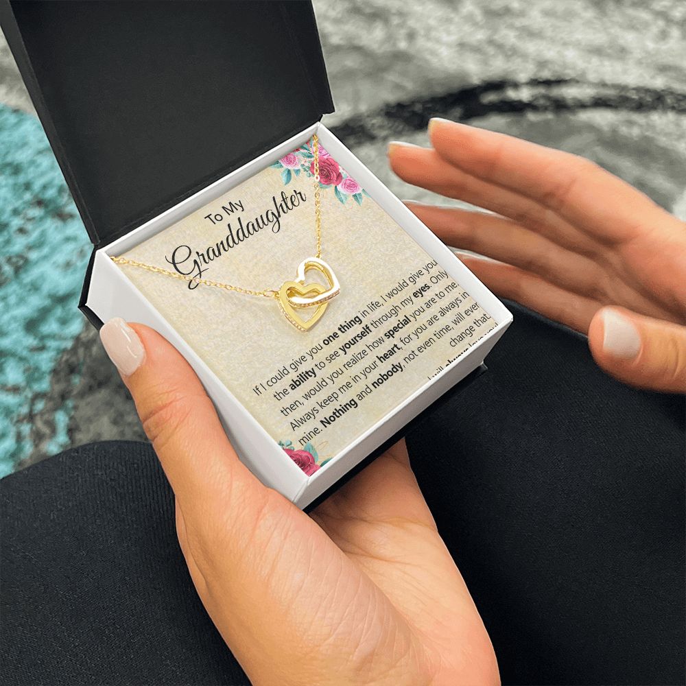 To My Granddaughter | Seeing Yourself Through My Eyes - Interlocking Hearts Necklace