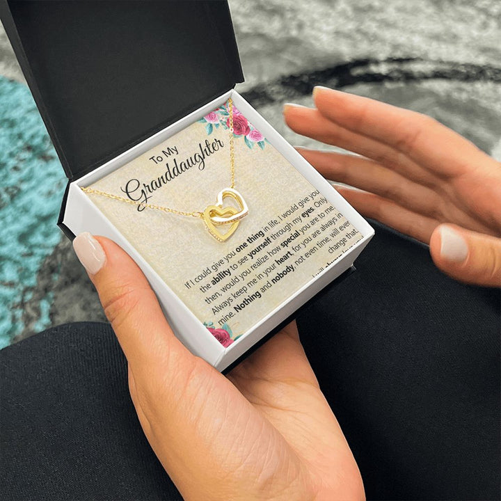 To My Granddaughter | Seeing Yourself Through My Eyes - Interlocking Hearts Necklace