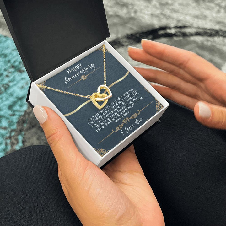 Happy Anniversary | You are the presentation of the word LOVE - Interlocking Hearts Necklace