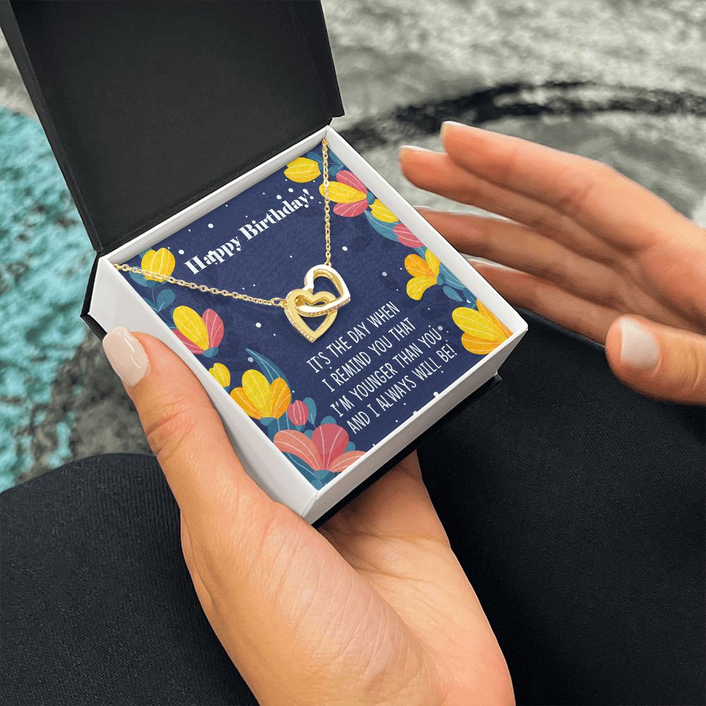 To My Sister | For my sister, the light of my life, on her birthday - Interlocking Hearts Necklace