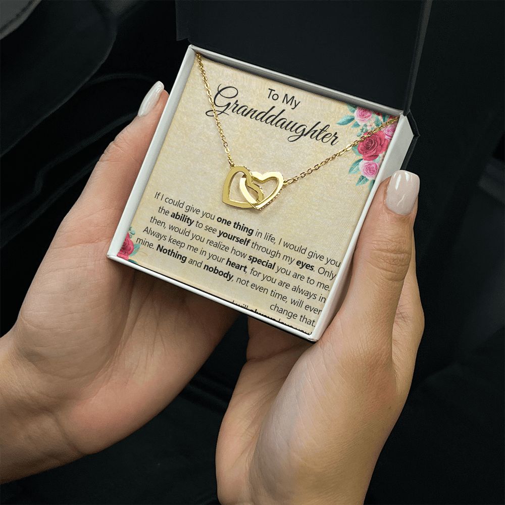 To My Granddaughter | Seeing Yourself Through My Eyes - Interlocking Hearts Necklace
