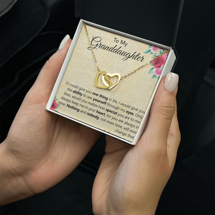 To My Granddaughter | Seeing Yourself Through My Eyes - Interlocking Hearts Necklace