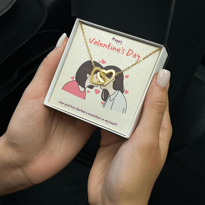 Happy Valentine's | A Match Made in Heaven LGBTQ for Women - Interlocking Hearts Necklace