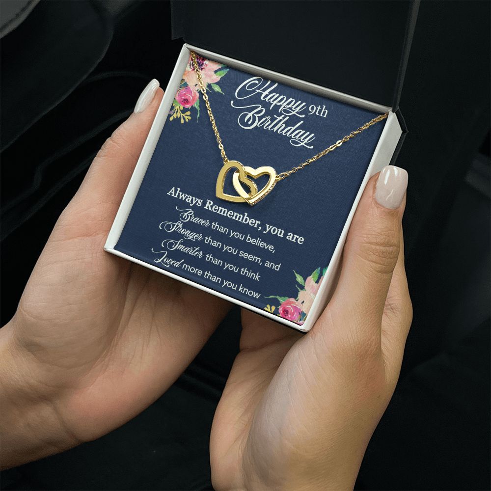 Happy 9th Birthday | Always Remember you are loved more than you know - Interlocking Hearts Necklace