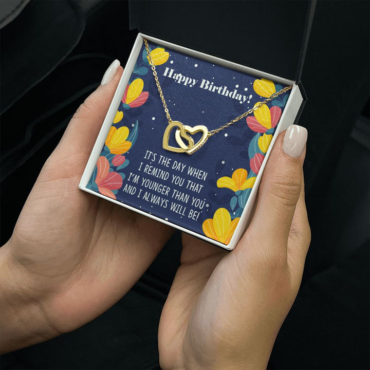 To My Sister | For my sister, the light of my life, on her birthday - Interlocking Hearts Necklace