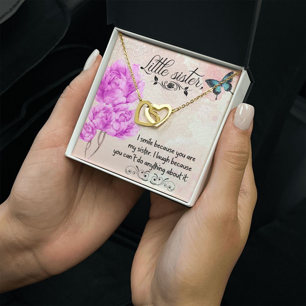 To My Sister | Why My Sister Makes Me Smile - Interlocking Hearts Necklace