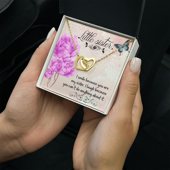 To My Sister | Why My Sister Makes Me Smile - Interlocking Hearts Necklace