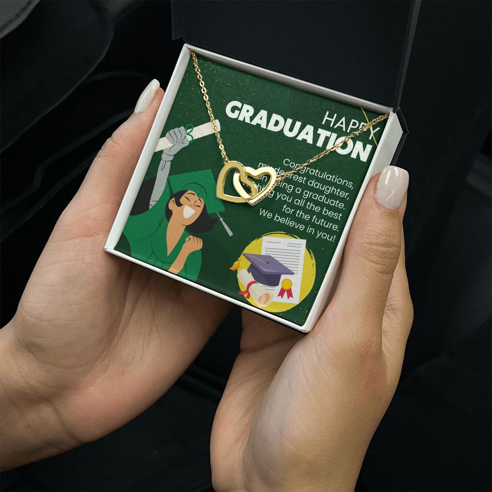 Happy Graduation | Celebrating Her Success and Bright Future - Interlocking Hearts Necklace