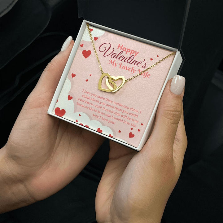 Happy Valentine's My Lovely Wife | Beyond Words - Interlocking Hearts Necklace