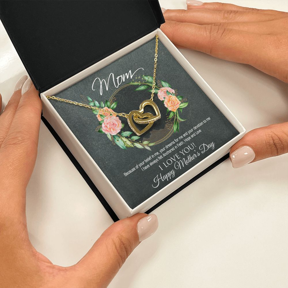 Happy Mother's Day | Anchored in Faith, Hope and Love - Interlocking Hearts Necklace