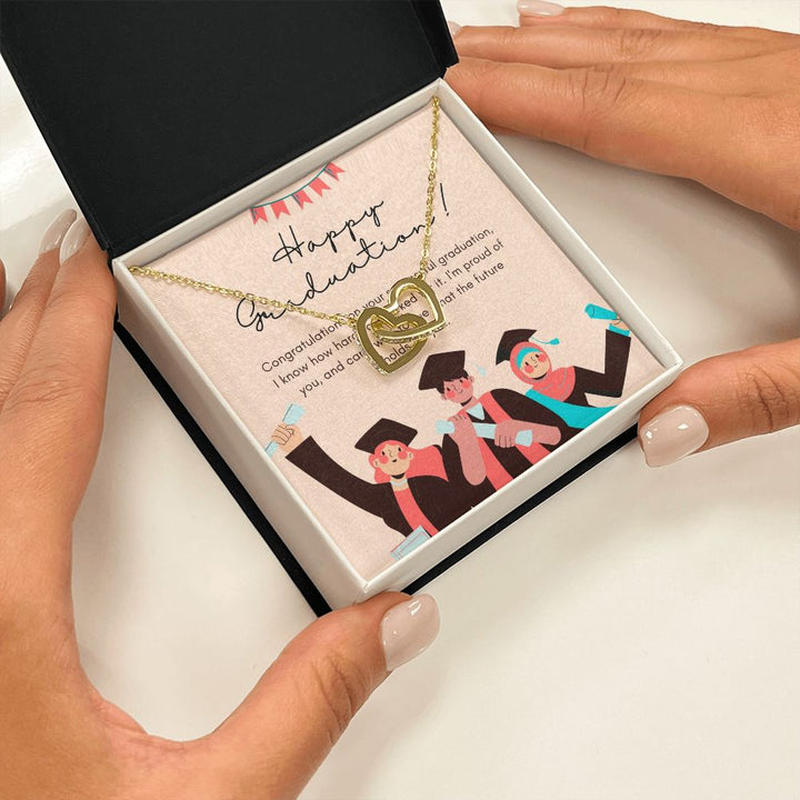 Happy Graduation | Start of a Bright Future - Interlocking Hearts Necklace