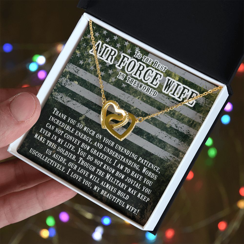 To My Airforce Wife | You are my everything, my love, my life - Interlocking Hearts Necklace