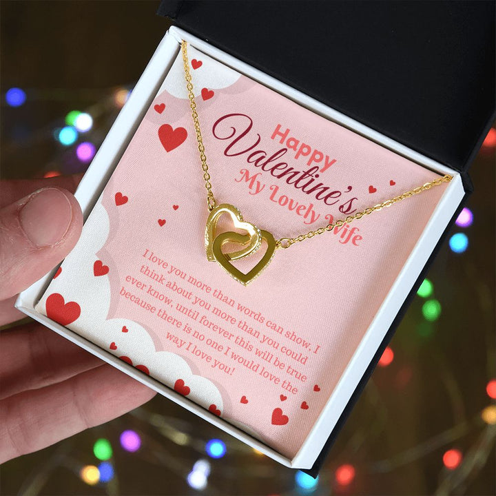 Happy Valentine's My Lovely Wife | Beyond Words - Interlocking Hearts Necklace