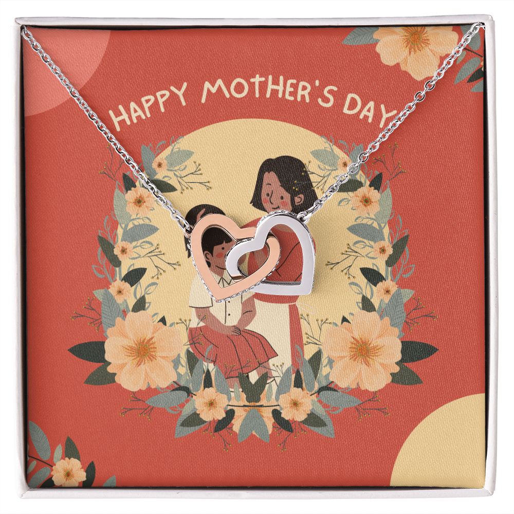 Happy Mother's Day | Supportive Mom Ever - Interlocking Hearts Necklace