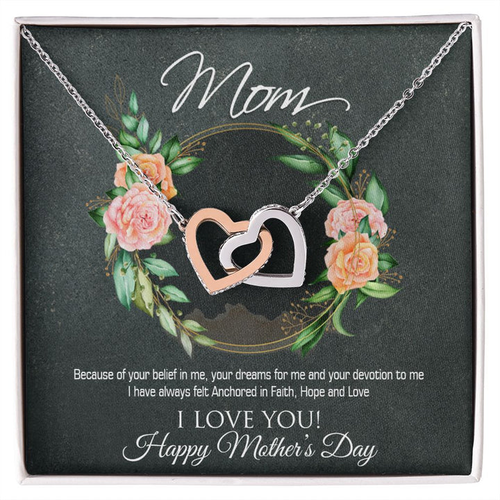 Happy Mother's Day | Anchored in Faith, Hope and Love - Interlocking Hearts Necklace