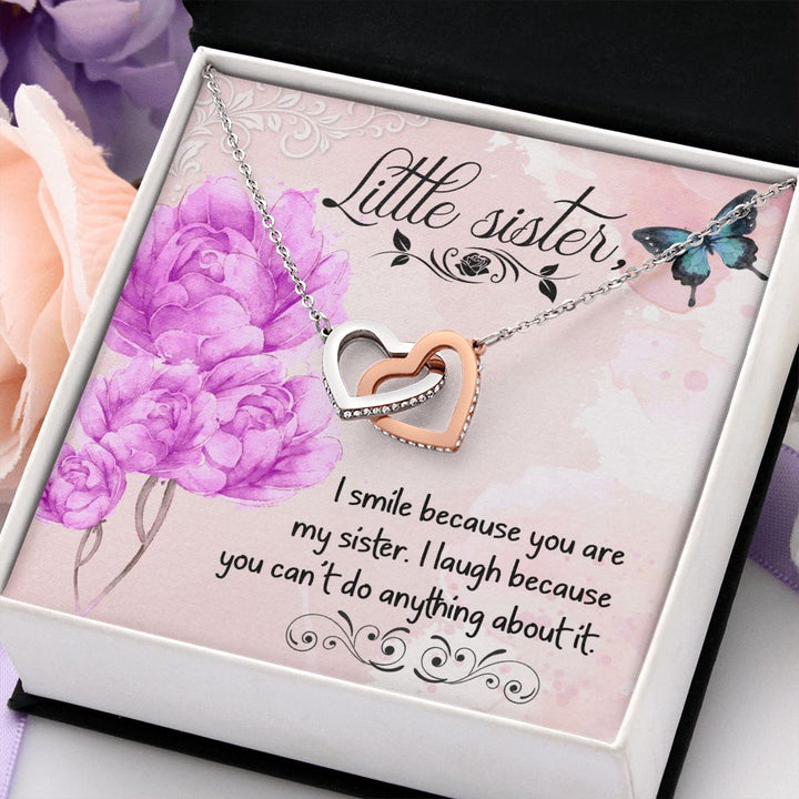 To My Sister | Why My Sister Makes Me Smile - Interlocking Hearts Necklace