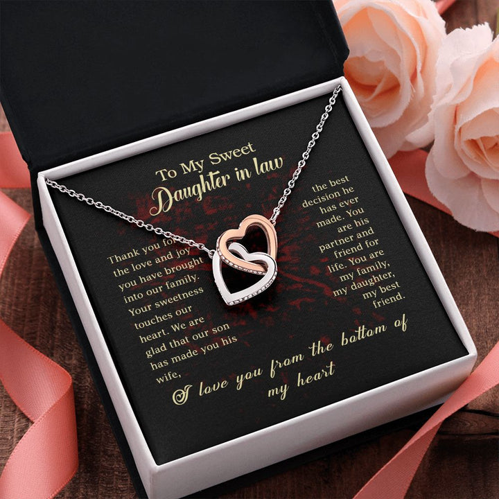 To My Daughter in Law | My Sweet Daughter in Law - Interlocking Hearts Necklace