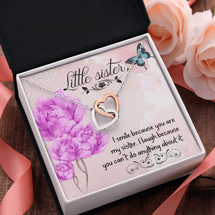 To My Sister | Why My Sister Makes Me Smile - Interlocking Hearts Necklace