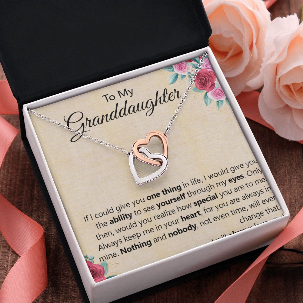 To My Granddaughter | Seeing Yourself Through My Eyes - Interlocking Hearts Necklace