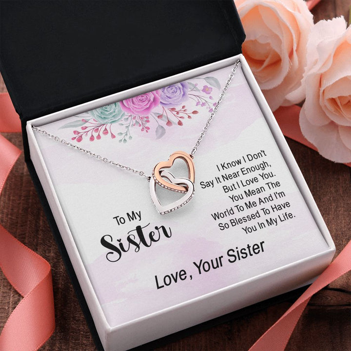To My Sister | Expressing Gratitude to a Loved One - Interlocking Hearts Necklace