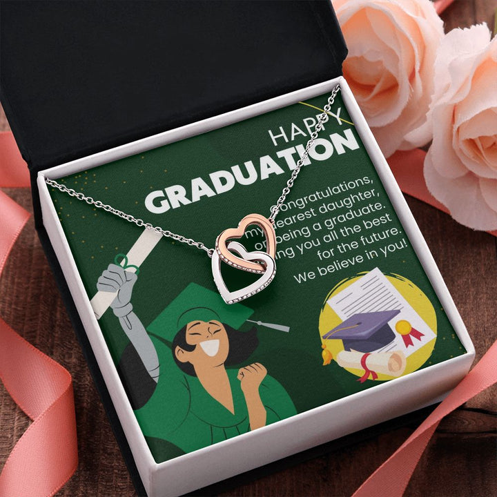 Happy Graduation | Celebrating Her Success and Bright Future - Interlocking Hearts Necklace