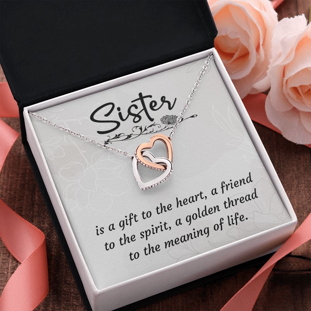 To My Sister  | The one who knows me best - Interlocking Hearts Necklace