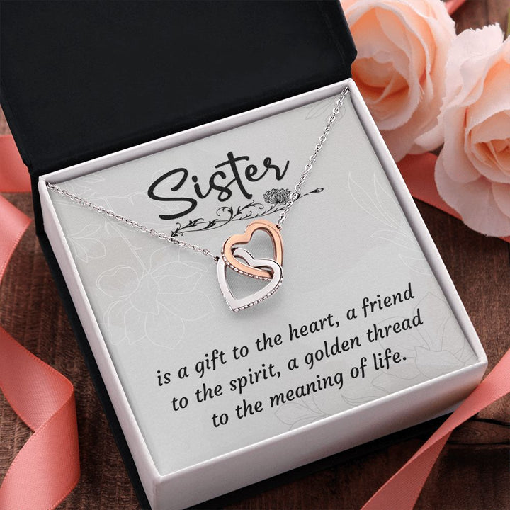 To My Sister  | The one who knows me best - Interlocking Hearts Necklace