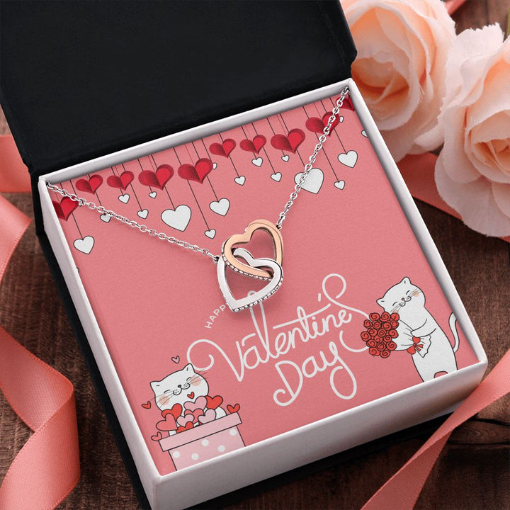 Happy Valentine's Day | My Love for You is Timeless - Interlocking Hearts Necklace