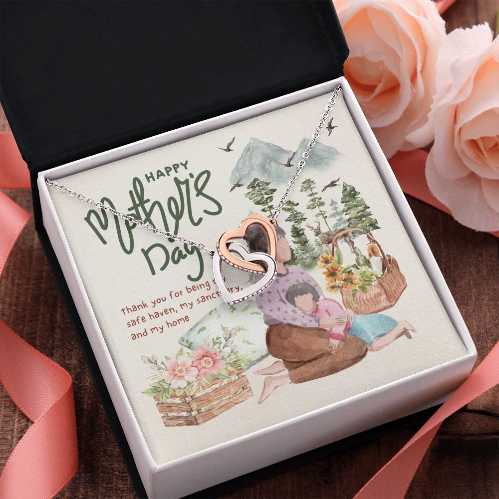 Happy Mother's Day | You are my sanctuary and my home - Interlocking Hearts Necklace