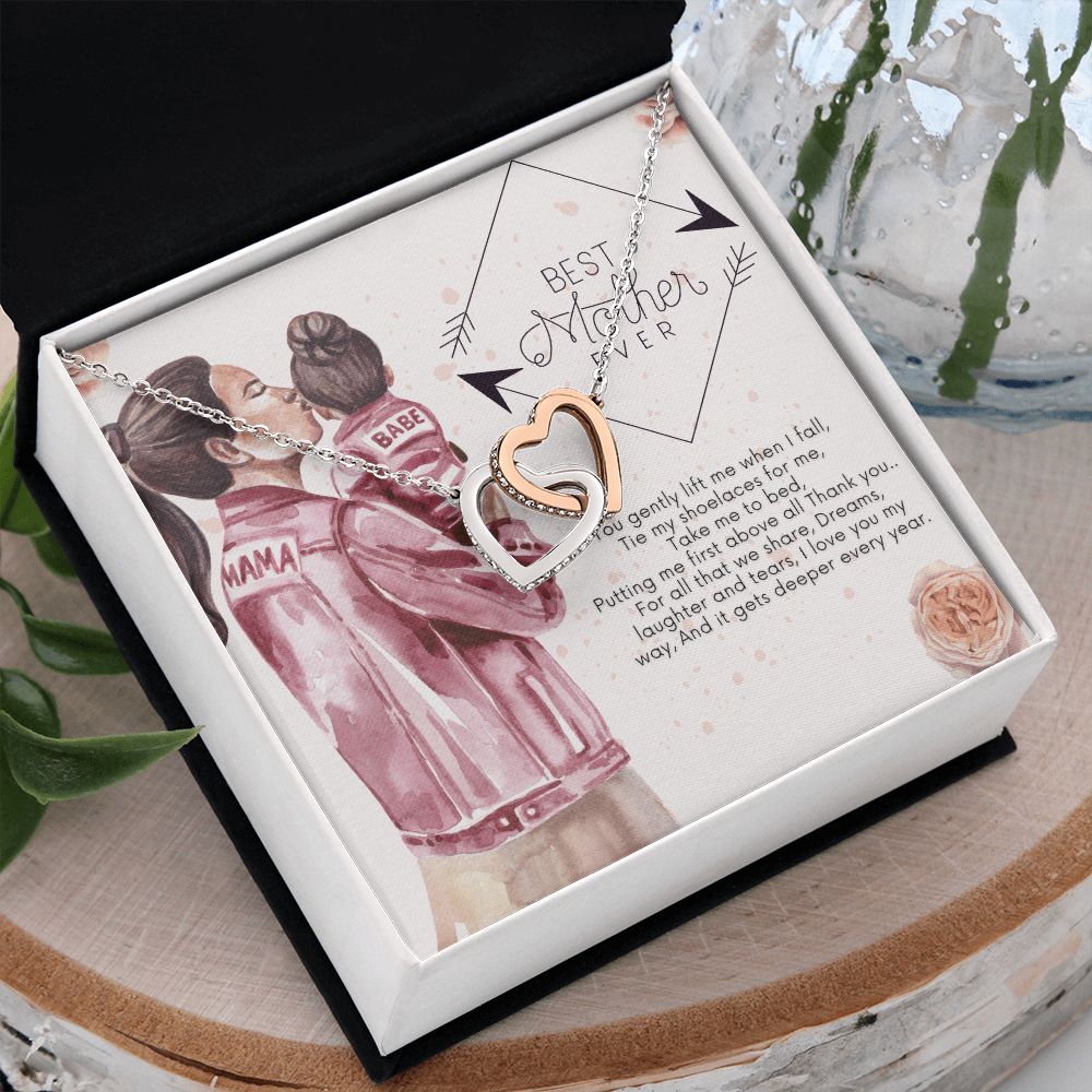 Happy Mother's Day | Best Mother Ever - Interlocking Hearts Necklace