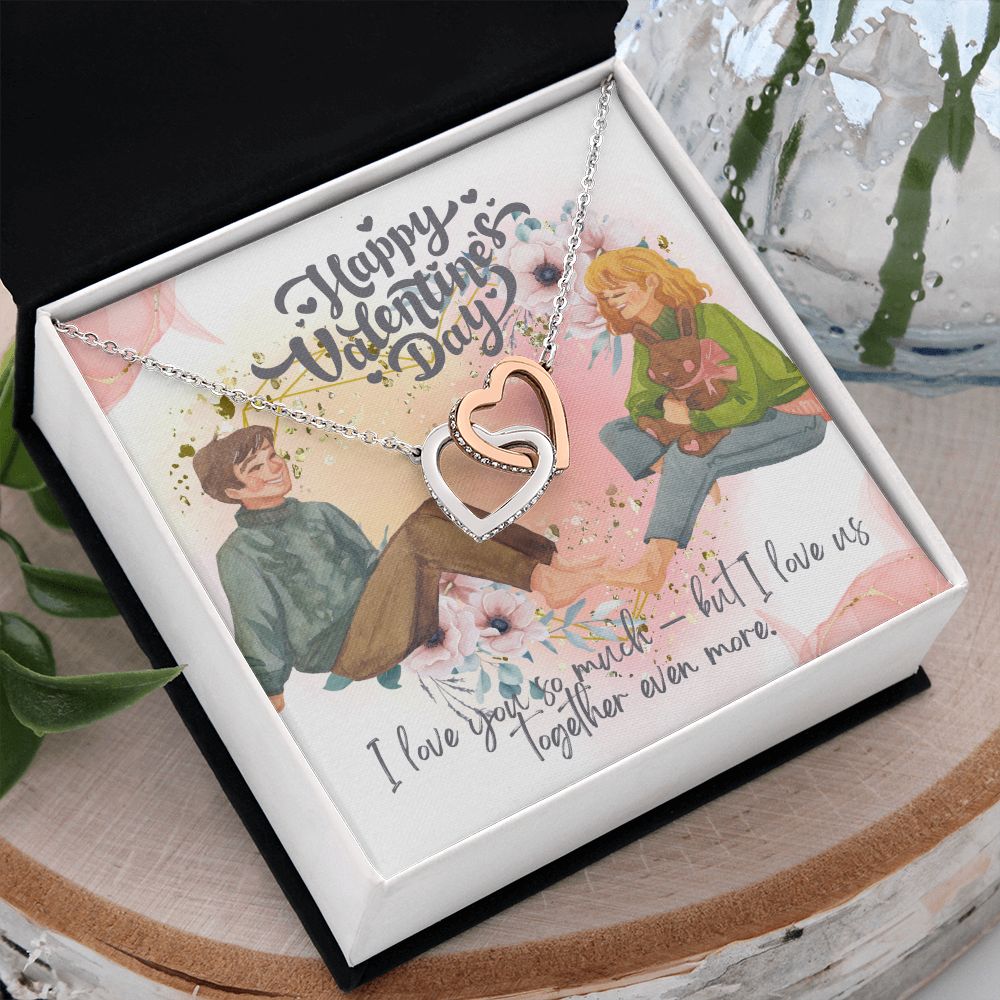 Happy Valentine's Day | Together, A Love Like No Other - Interlocking Hearts Necklace