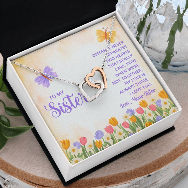 To My Sister | For the one who always sees the best in me - Interlocking Hearts Necklace