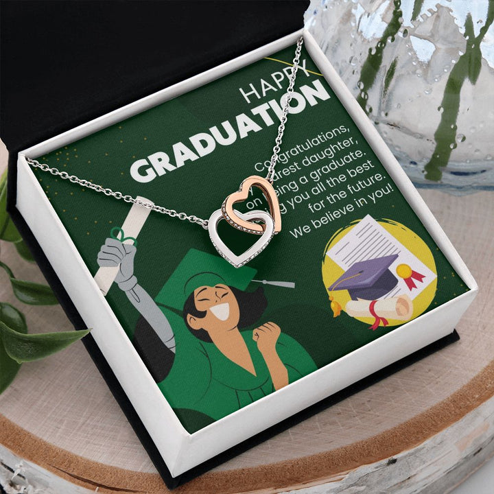 Happy Graduation | Celebrating Her Success and Bright Future - Interlocking Hearts Necklace